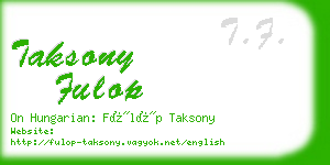 taksony fulop business card